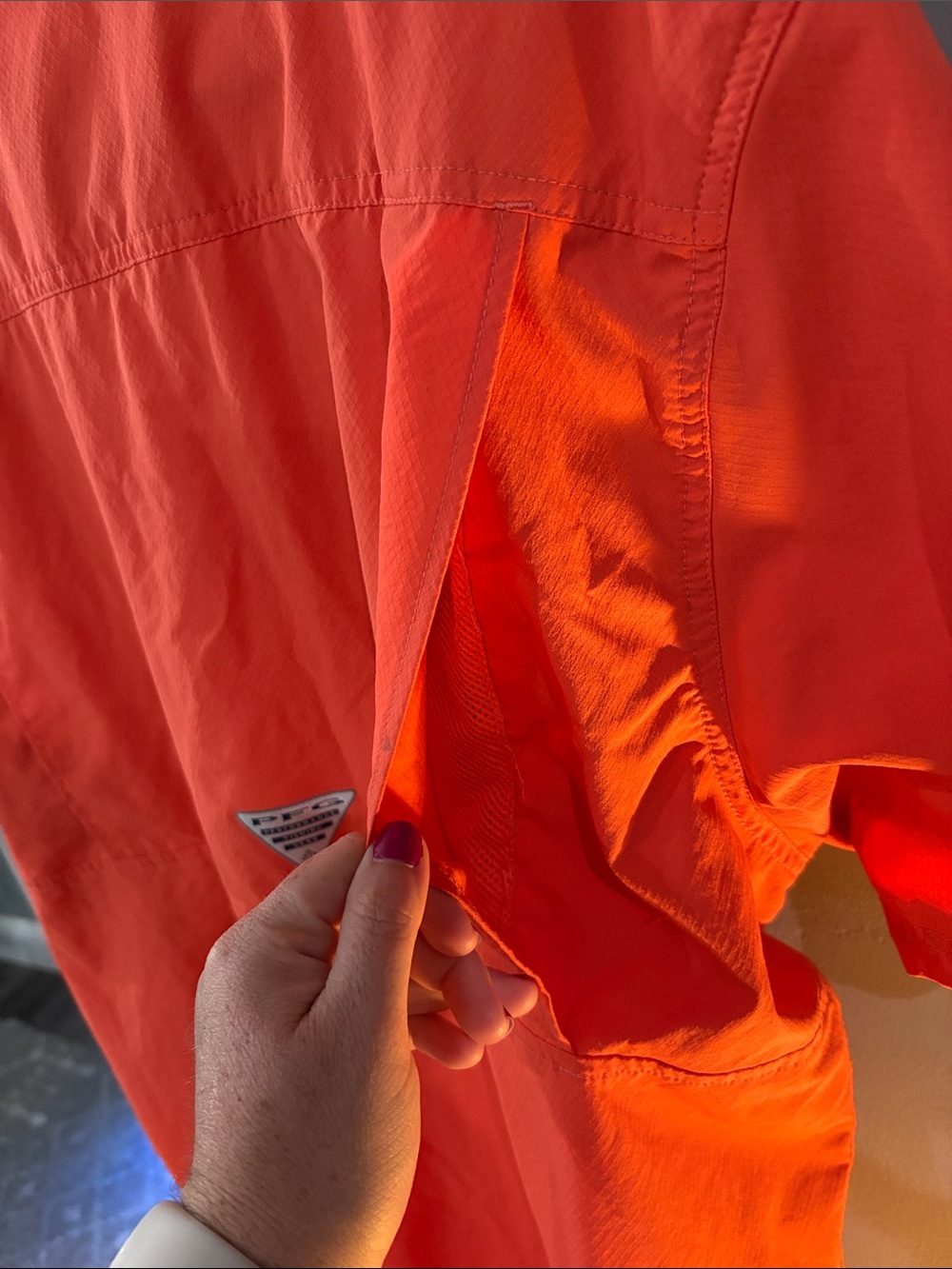 Columbia Men’s Short-Sleeve Button-Down Shirt in Orange - Picture 6 of 6
